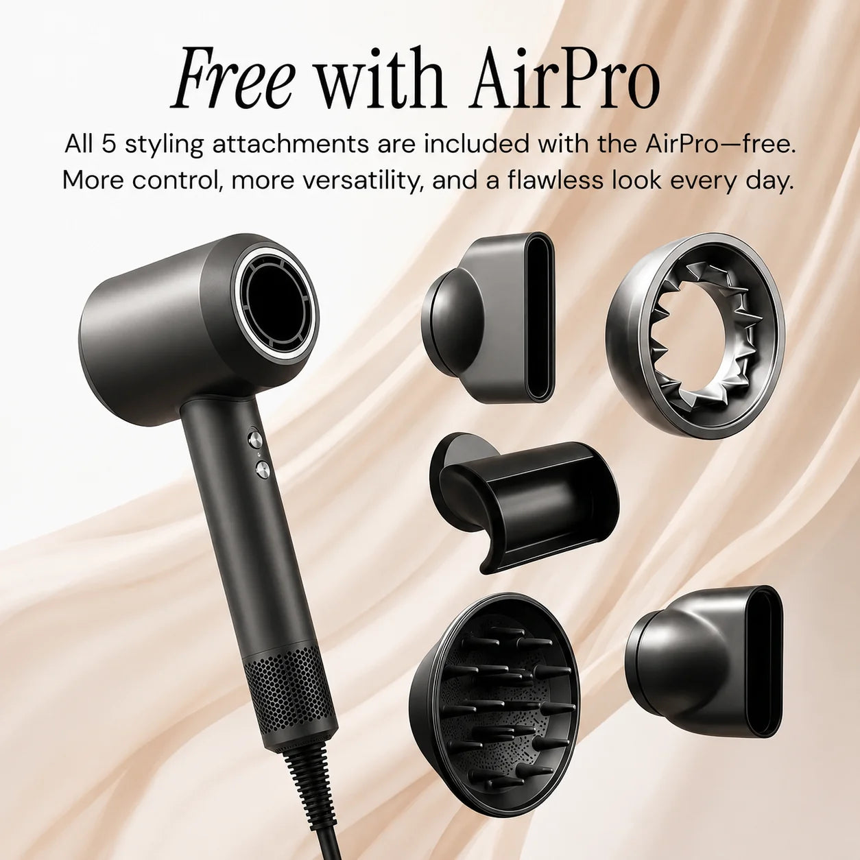 5 Styling Attachments - Original Doyoo AirPro™ High-Performance Hair Dryer