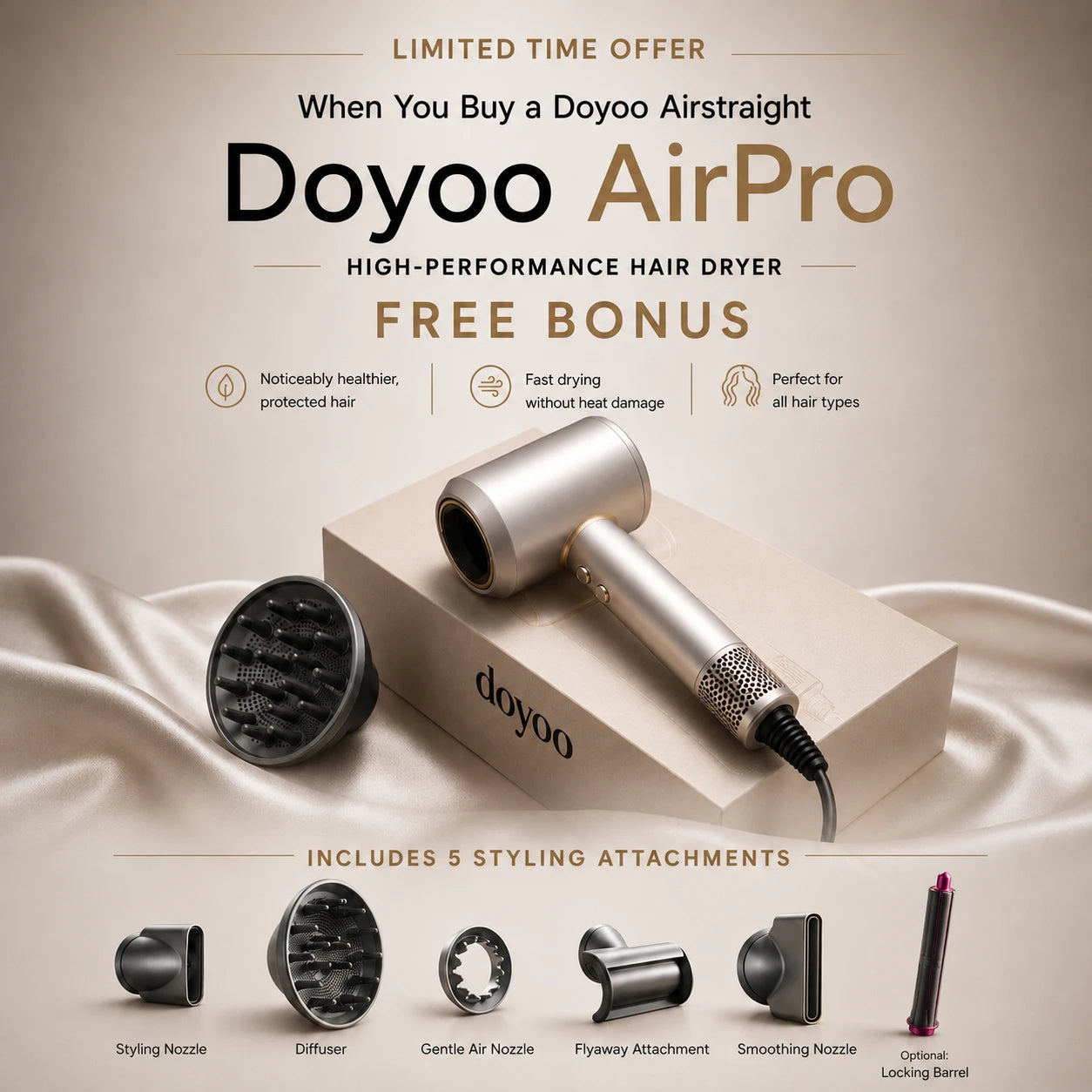 Doyoo™ AirStraight Wet-to-Dry Hair Straightener with Air Technology (Limited Bundle Offer)