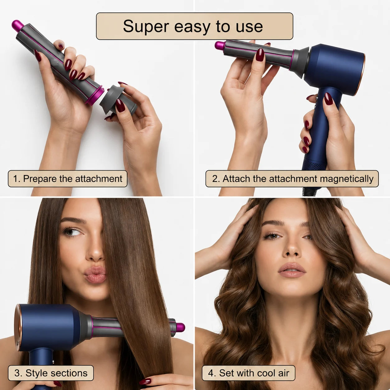 Airwrap-Style Curling Attachment for Doyoo™ AirPro High Performance Hair Dryer