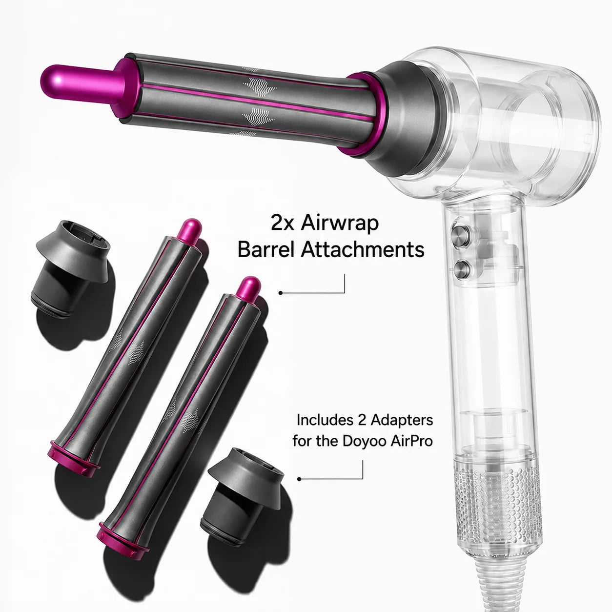 Airwrap-Style Curling Attachment for Doyoo™ AirPro High Performance Hair Dryer