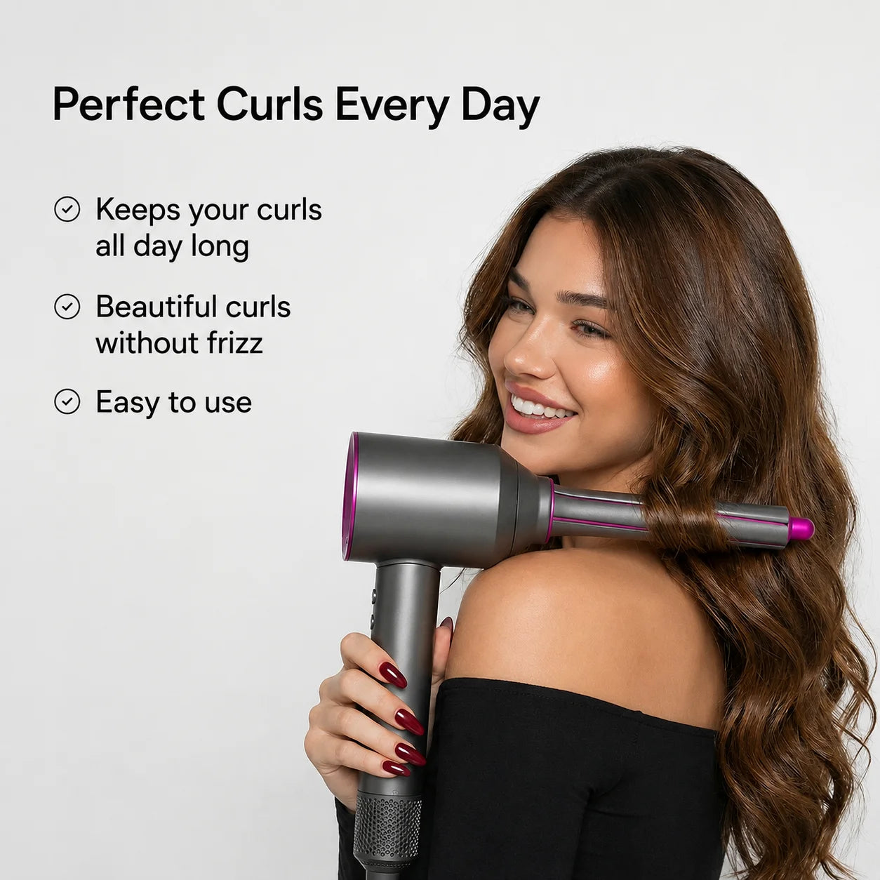 Airwrap-Style Curling Attachment for Doyoo™ AirPro High Performance Hair Dryer